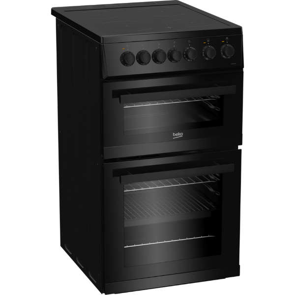Beko EDVC503B 50cm Electric Double Oven with Ceramic Hob - Black_side