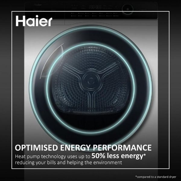 Haier HD90-A3959 9kg Heat Pump Tumble Dryer - White_front