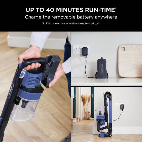 Shark IZ202UK Cordless Stick Vacuum Cleaner - 40 Minutes Run Time - Blue_info