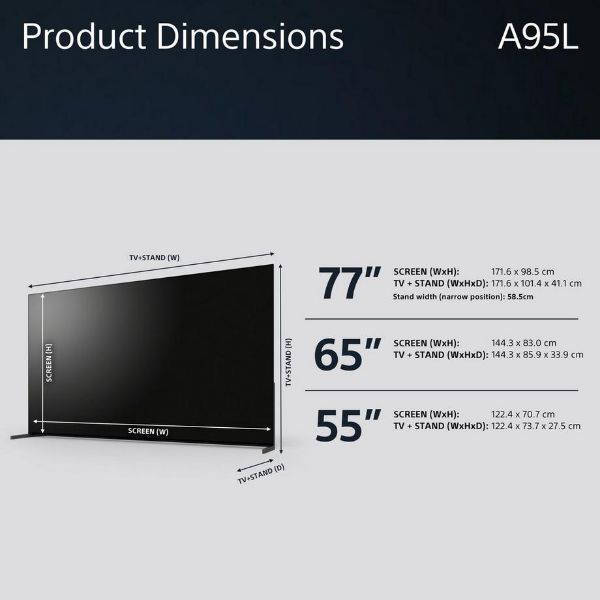 Sony XR55A95LU 55"4K UHD HDR Google Smart TV_dimen