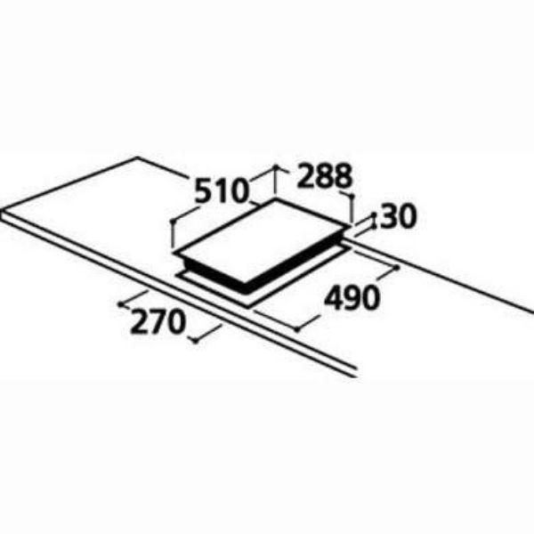 CDA HCG301SS Domino Two Burner Gas Hob _dimensions
