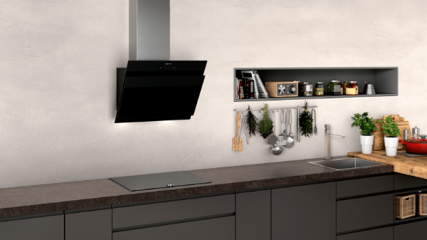 Picture of Neff D65IHM1S0B 60cm Wall-Mounted Angled Cooker Hood in Black - Display Model