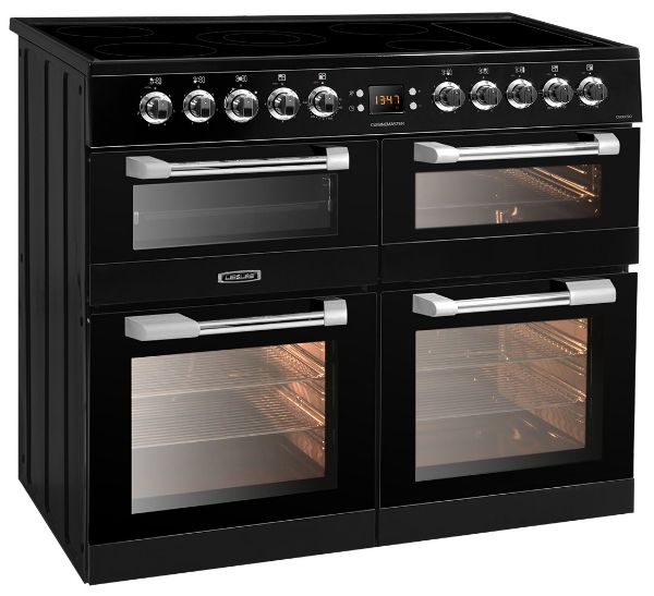 Picture of Leisure CS100C510K 100cm Cuisinemaster Electric Range Cooker with Three Ovens in Black