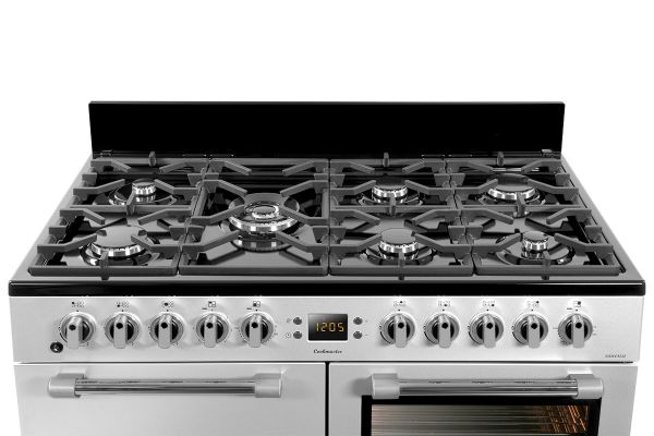 Picture of Leisure CK100F232S Cookmaster 100cm Dual Fuel Range Cooker with Seven Gas Burners in Silver