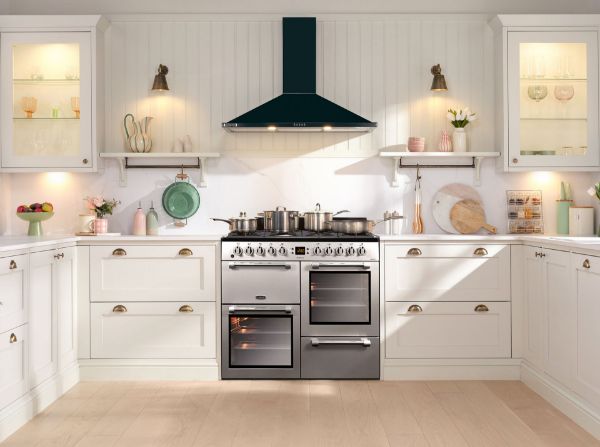 Picture of Leisure CK100F232S Cookmaster 100cm Dual Fuel Range Cooker with Seven Gas Burners in Silver