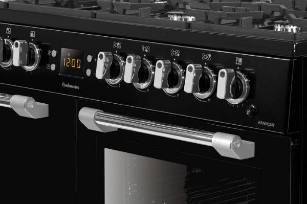 Picture of Leisure CK100F232K Cookmaster 100cm Dual Fuel Range Cooker with Seven Gas Burners in Black