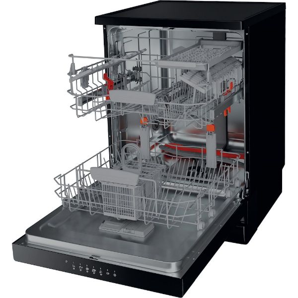 Picture of Hotpoint HFC3C26WCBUK Full Size Dishwasher in Black with Flexiload