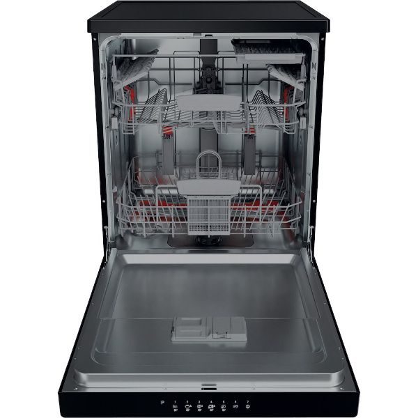 Picture of Hotpoint HFC3C26WCBUK Full Size Dishwasher in Black with Flexiload
