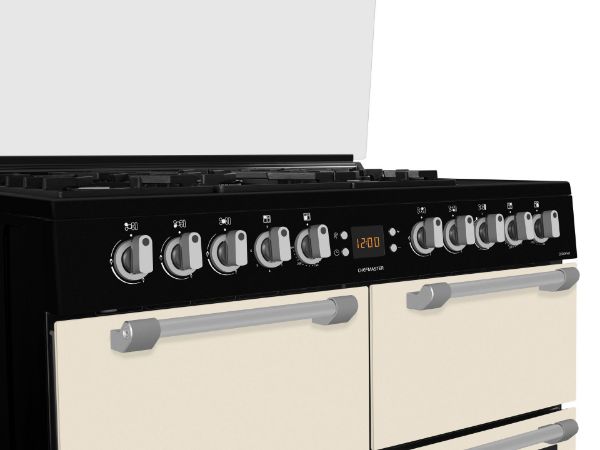 Picture of Leisure CC100F521C Chefmaster 100cm Dual Fuel Range Cooker with Glass Top Lid in Cream