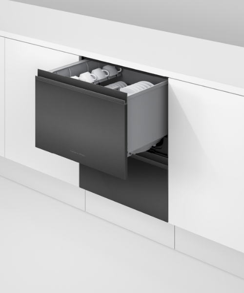 Fisher and Paykel DD60D4HNB9 Series 9 Double DishDrawer™ - Black SteelTopOpen