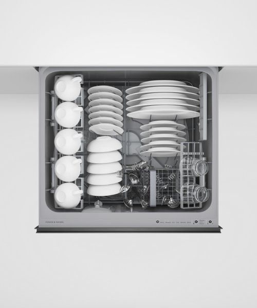 Fisher and Paykel DD60ST4HNB9 Series 9 Extra Height Single DishDrawer™ Dishwasher - Black SteelOpenFull