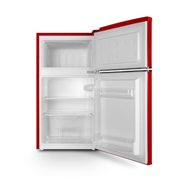 Montpellier MAB2035ER Undercounter Retro Fridge Freezer in Red_interior