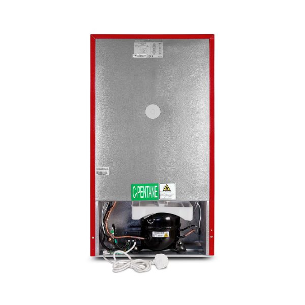 Montpellier MAB2035ER Undercounter Retro Fridge Freezer in Red_back view