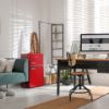 Montpellier MAB2035ER Undercounter Retro Fridge Freezer in Red_room view