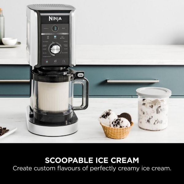 Ninja NC501UK Deluxe 10-in-1 Ice Cream and Frozen Drink Maker - Black_scoopable