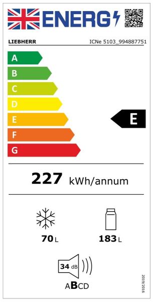 Liebherr ICNE5103 Pure NoFrost Integrated Fridge Freezer with EasyFresh and NoFrost_energy