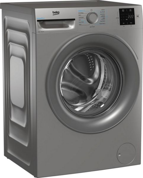 Beko BMN3WT3841S 8kg 1400 Spin Washing Machine - Silver_side view