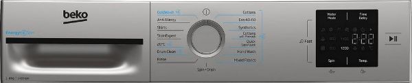 Beko BMN3WT3841S 8kg 1400 Spin Washing Machine - Silver_control panel