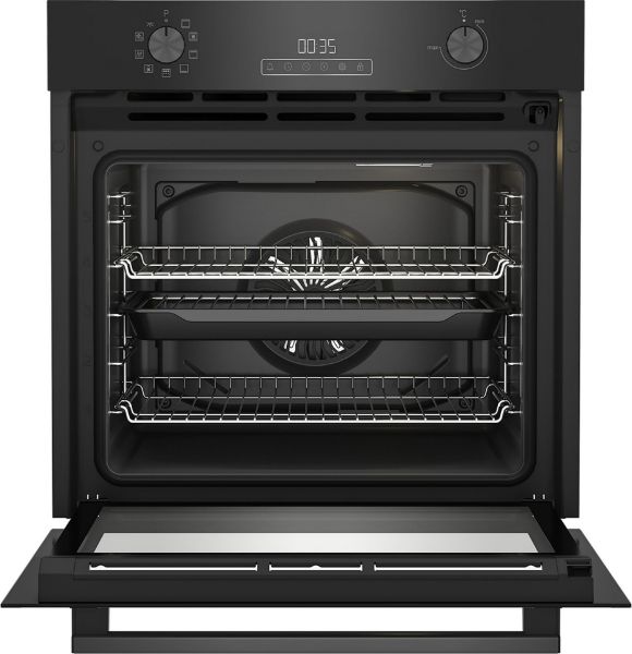 Blomberg ROEN8232BP 60cm Built In Electric Single Oven in Black_open