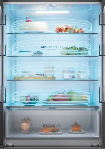 Haier HFR3718ENMD 70cm 60/40 Total No Frost Fridge Freezer - Dark Inox_air surround