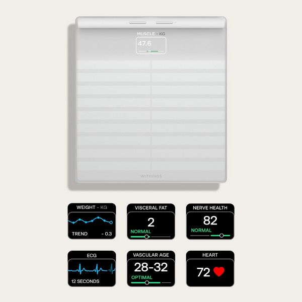 WITHINGS WBS08W Body Scan Smart Scale - White_readings