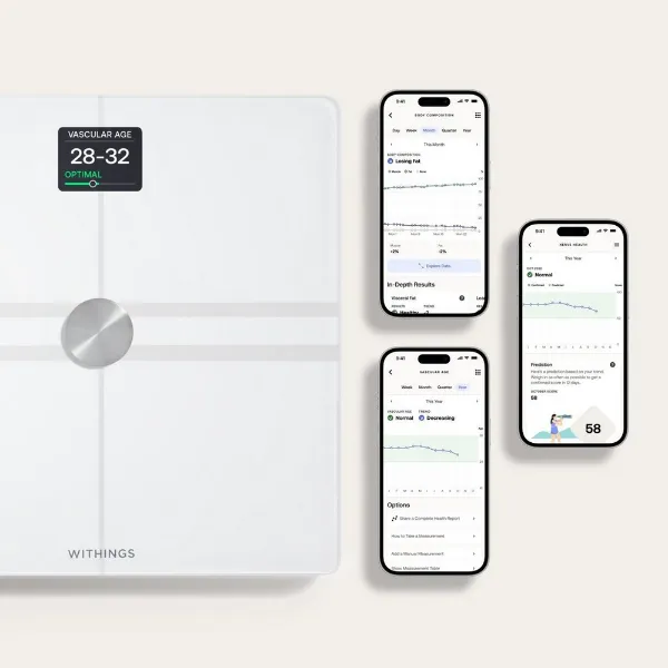 WITHINGS WBS12W Body Comp Smart Scale - White_screens