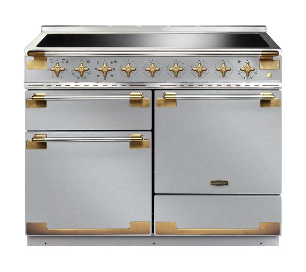 Rangemaster 135310 Elise Luxe 110 Induction Range Cooker in  Stainless Steel with Antique Brass Trim - ELS110EISS/AB