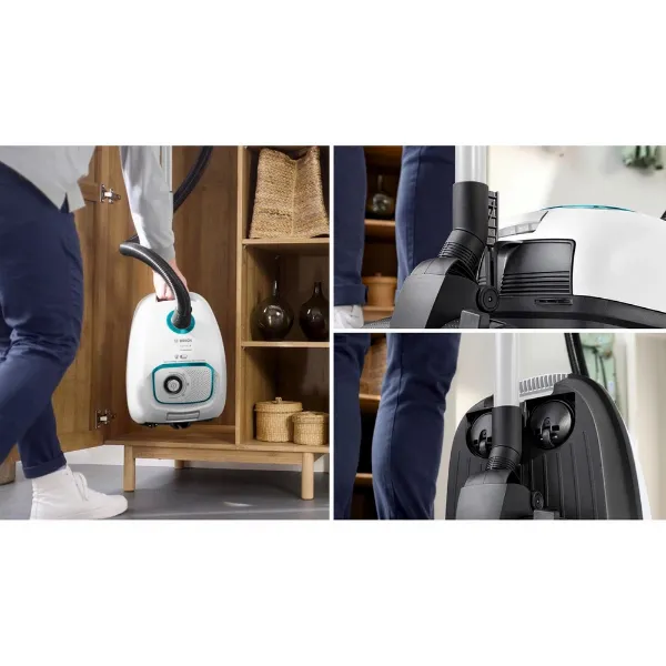 Bosch BGB41HYGGB ProHygienic Bagged Vacuum Cleaner - White_fits in cupboard