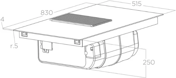 Elica NT-PRIME-S-DO NikolaTesla PRIME S 83cm Induction Hob with Integrated Extraction - Duct Out_dimensions