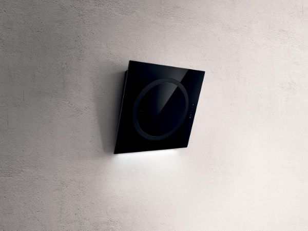 Elica IO-AIR-BLK Io Air 75cm Cooker Hood in Black Glass_wall