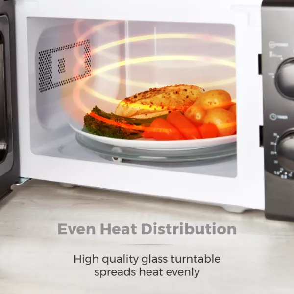 Tower T24034BLK 20 Litre 700W Dial Control Microwave_even heat distribution