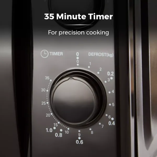 Tower T24034BLK 20 Litre 700W Dial Control Microwave_35 minute timer