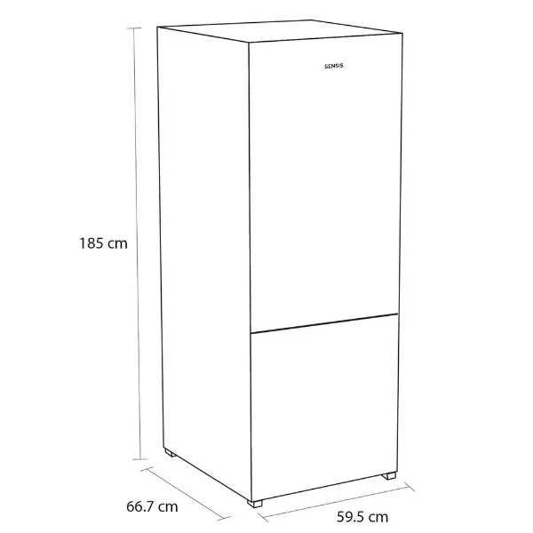 Sensis RFCMF0160EW 59.5cm Fridge Freezer - White_dimensions