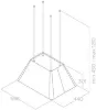 Elica IKONA-LIGHT-WH 60cm Wide Ceiling Mounted Cooker Hood in White_dimensions