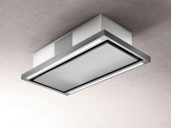Elica CLOUD-SEVEN-RC Cloud Seven 90cm Cooker Hood in Stainless Steel - Recirculating_angled view