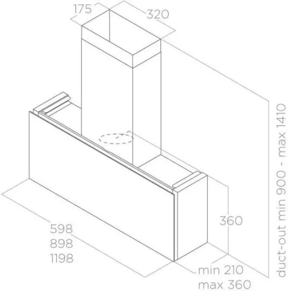 Elica RULES-CS-60 Rules 60cm Customisable Cooker Hood_dimensions