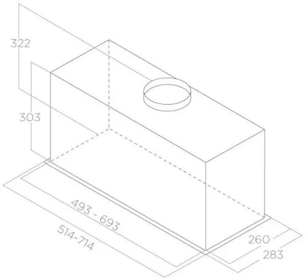 Elica LANE-60-WH 60cm Chimney Cooker Hood in White_dimensions