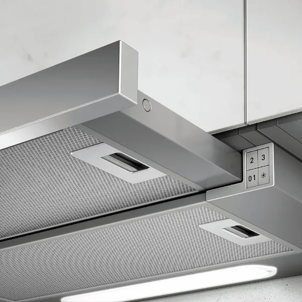 Elica ELITE14-LED-60 60cm Wide Telescopic Hood in Grey and Stainless Steel_close