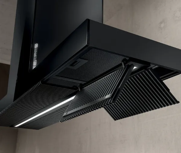 Elica HAIKU-ISL-180-BLK Haiku Island 180cm Wide Island Cooking Hood in Black_in use