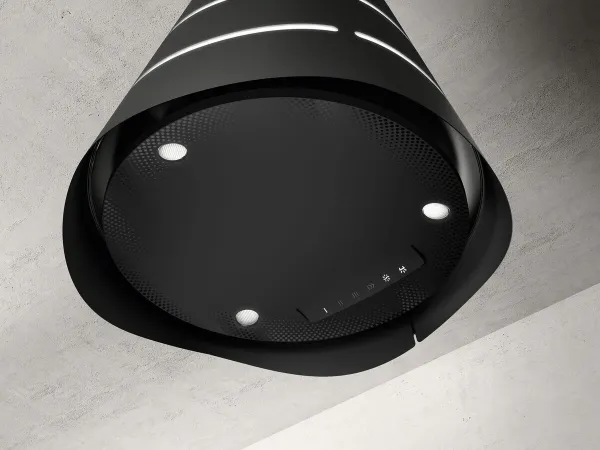 Elica WAVE-UX-BLK Wave UX (Flow) 51cm Ceiling Mounted Cooker Hood in Black_below