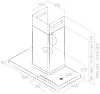 Elica BIO 90cm Wall Mounted Chimney Hood in White and Oak_dimensions