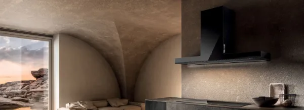Elica HAIKU-120-BLK 120cm Wide Chimney Hood in Black_kitchen view