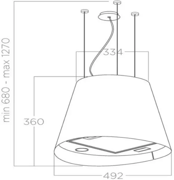 Elica JUNO-URB-ZC 50cm Juno Urban Ceiling Hood in Urban Zinc_dimensions