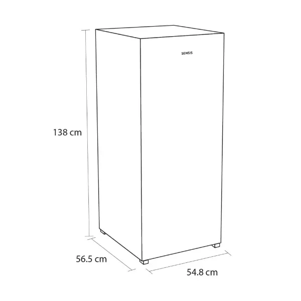 Sensis RFTLF01Z54EW 54.8cm Low Frost Tall Freezer - White_dimensions