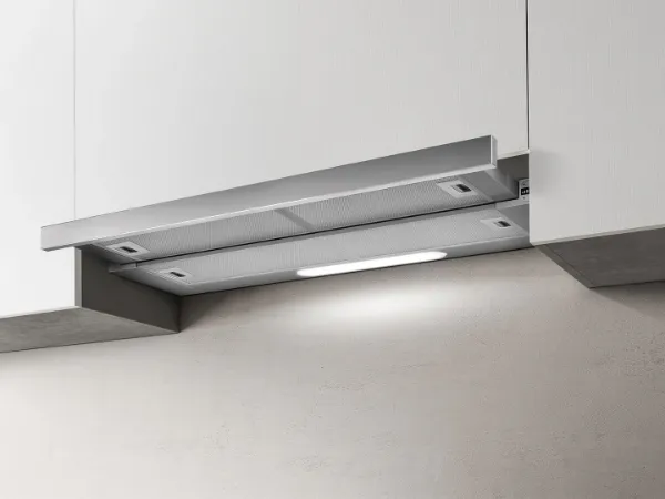 Elica ELITE35-90 90cm Wide Telescopic Hood in Grey and Stainless Steel_main