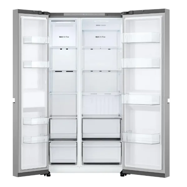 LG GSBC40PYPE 91.3cm 60/40 Frost Free American Fridge Freezer - Prime Silver_interior empty