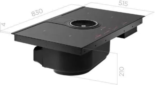 Elica NT-ONE-RC NikolaTesla ONE 83cm Induction Hob with Integrated Extraction - Recirculating_dimensions