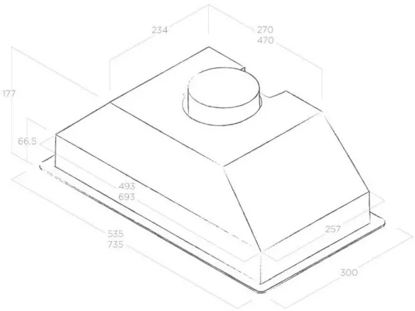 Elica ERA-HE-SS-80 80cm ERA High Performance Built-in Canopy Hood in Stainless Steel_dimensions
