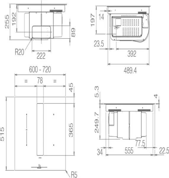 Elica NikolaTesla NT-FIT-A3Z-70 Fit 3Z 72cm Induction Venting Hob_installation