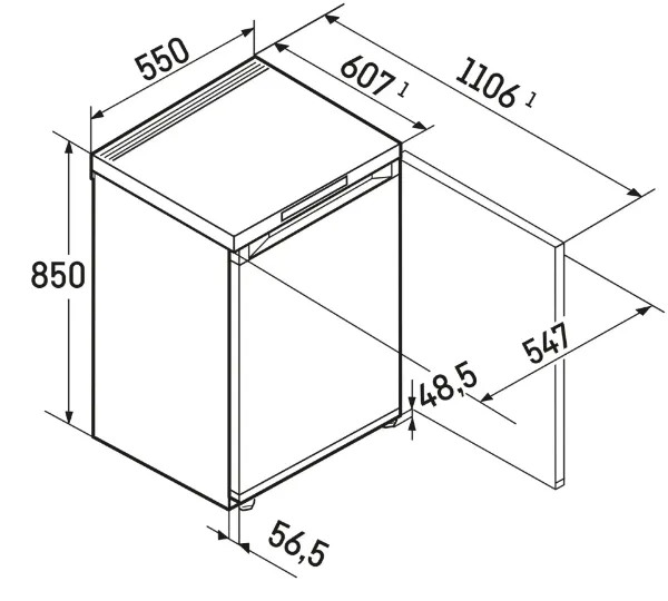 Liebherr TG14VE04 55cm Freezer - White_dimensions